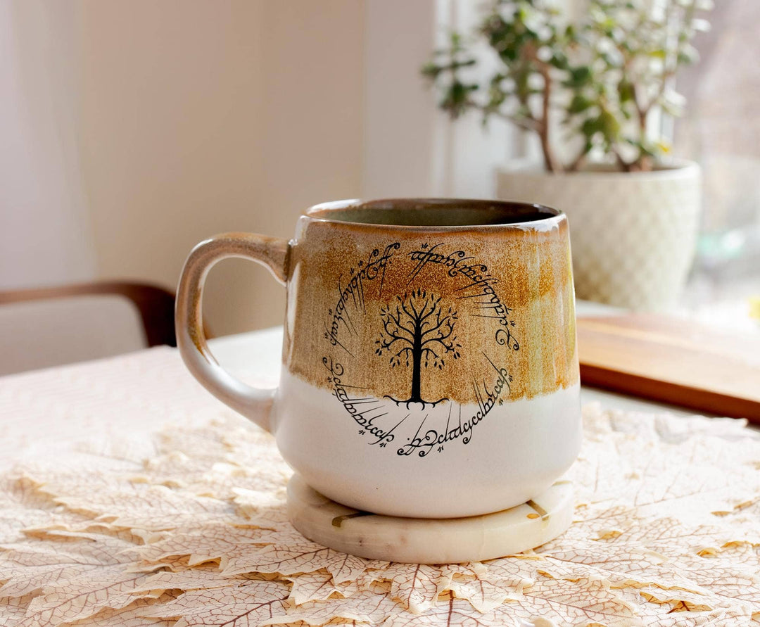 The Lord Of The Rings Elven Text Tapered Ceramic Pottery Mug