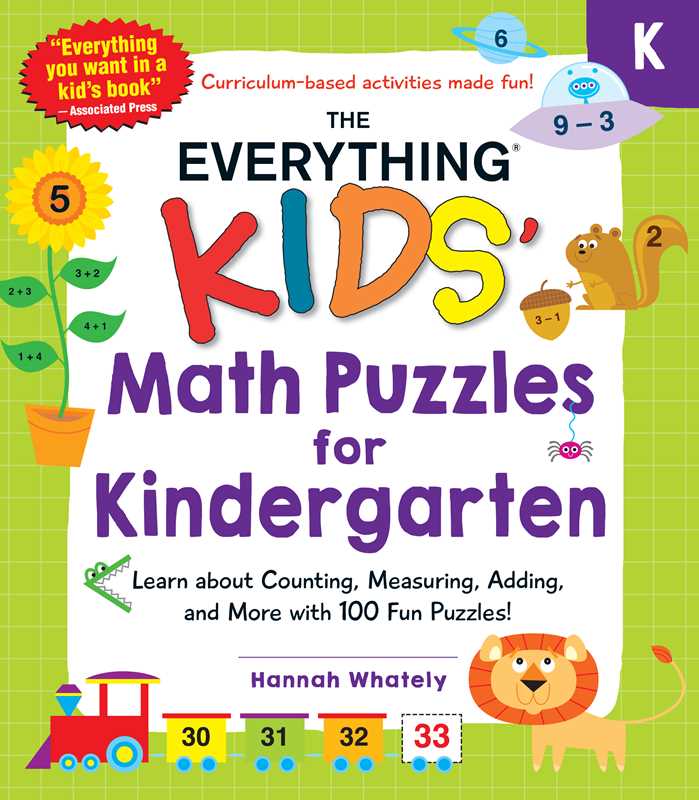 Everything Kids' Math Puzzles for Kindergarten by Hannah Whately