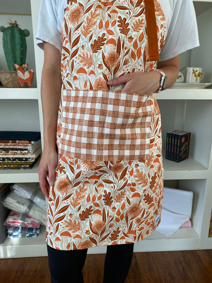 Mushroom Medley Apron - Fall Kitchen Decor