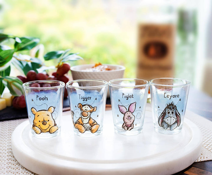 Winnie the Pooh Faces 4 Piece Mini Glass Set