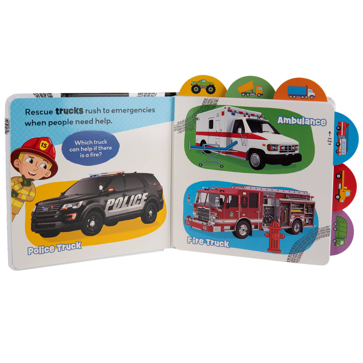 Trucks - Lift a Flap Board Book with Explore Tabs