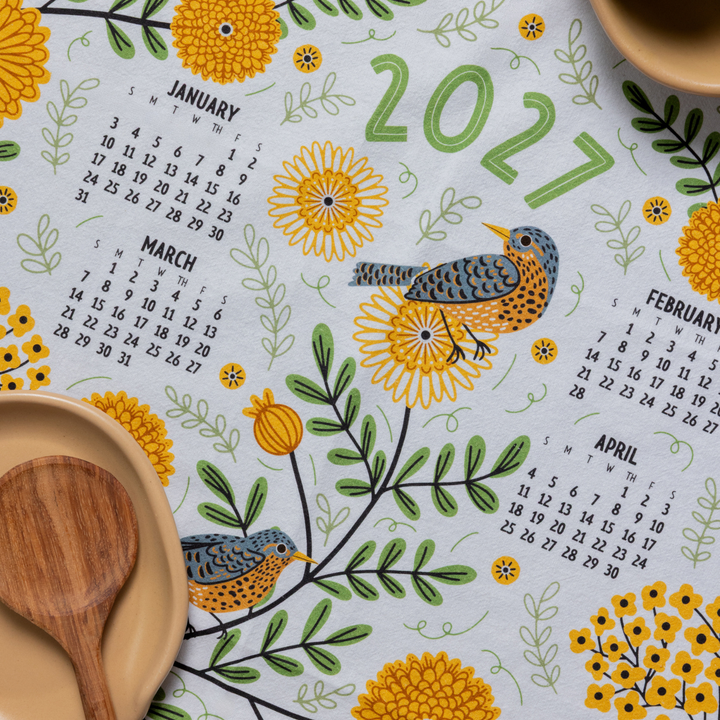 2027 Tea Towel Calendar - Mums & Robins Kitchen Towel Decor