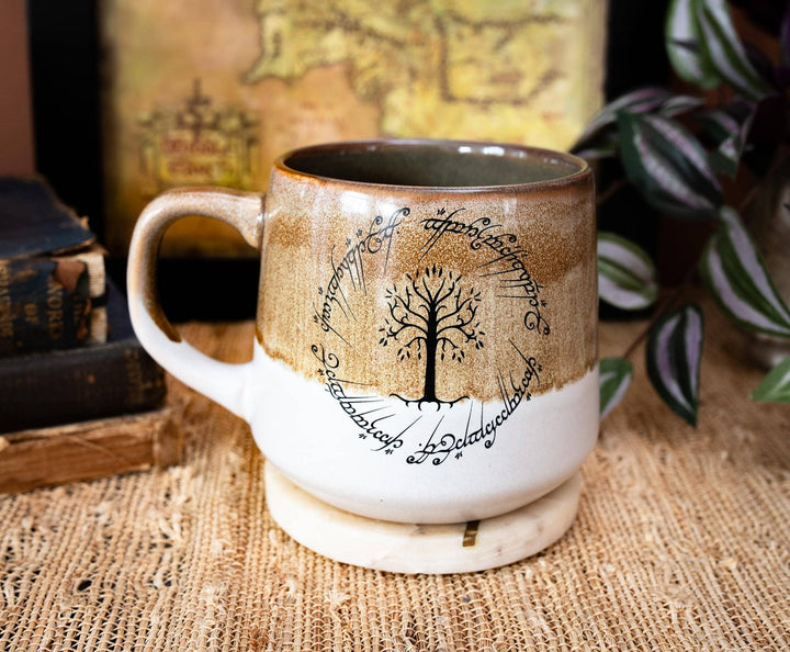 The Lord Of The Rings Elven Text Tapered Ceramic Pottery Mug