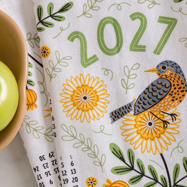 2027 Tea Towel Calendar - Mums & Robins Kitchen Towel Decor