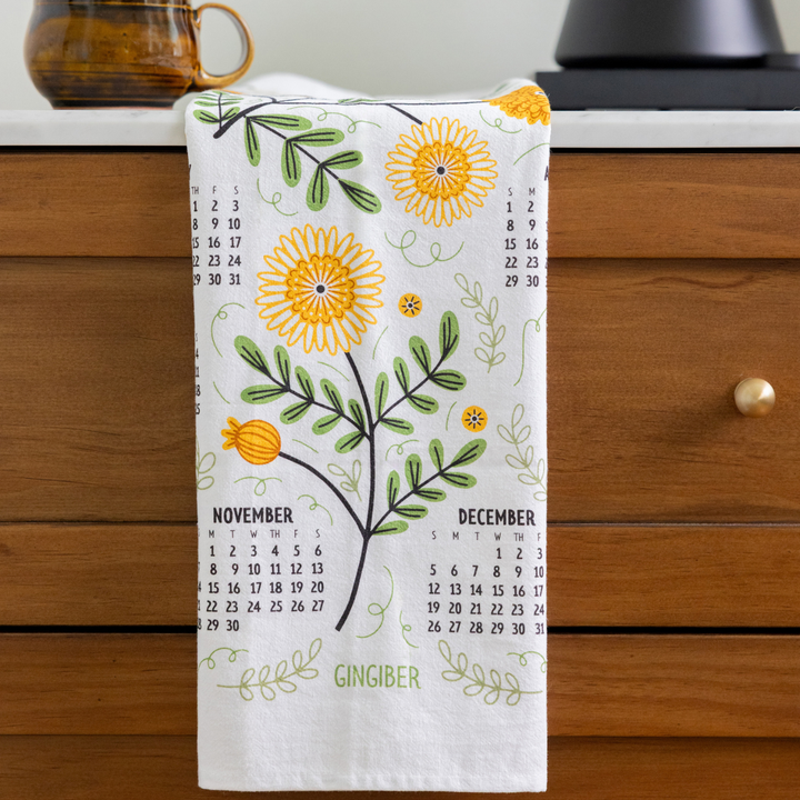 2027 Tea Towel Calendar - Mums & Robins Kitchen Towel Decor