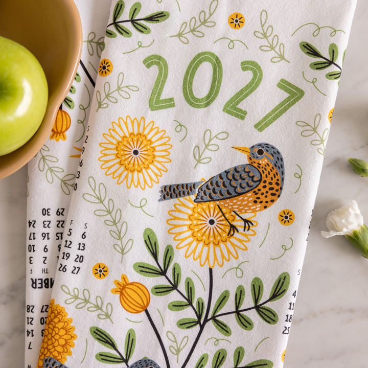 2027 Tea Towel Calendar - Mums & Robins Kitchen Towel Decor