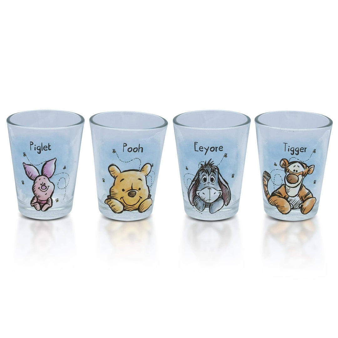 Winnie the Pooh Faces 4 Piece Mini Glass Set