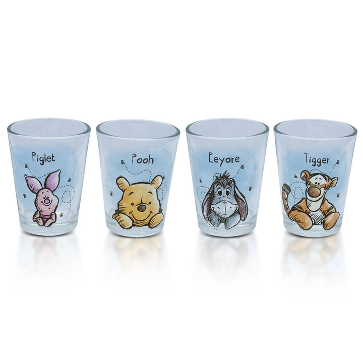 Winnie the Pooh Faces 4 Piece Mini Glass Set
