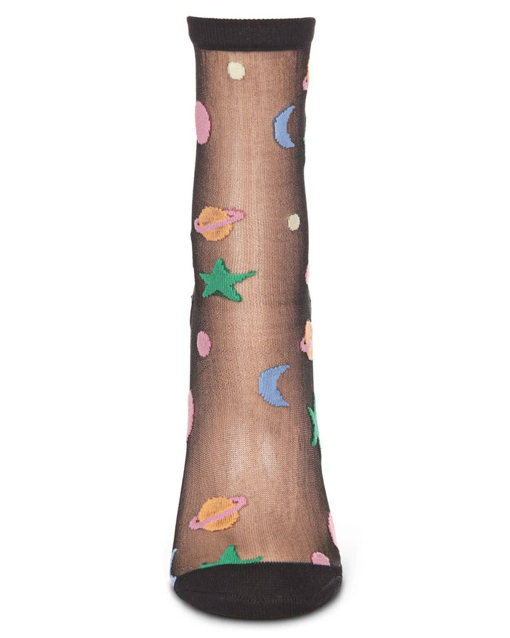 Women's Outer Space Sheer Crew Socks