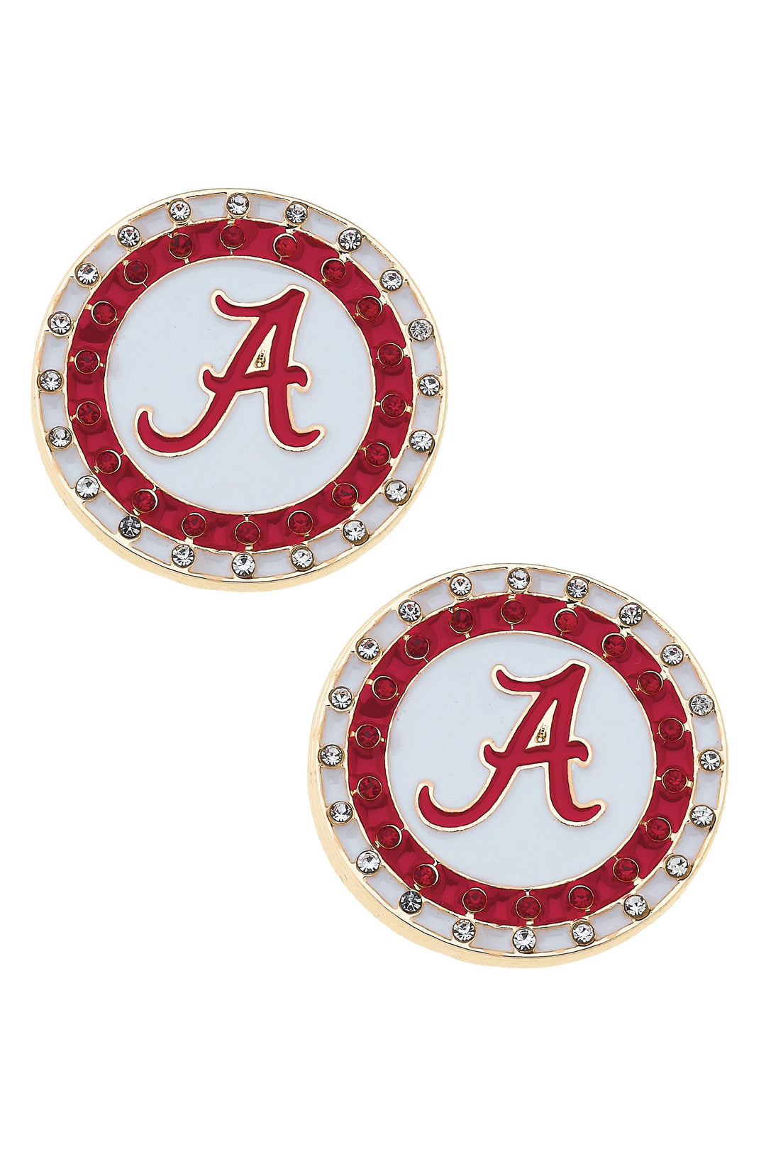 Alabama Crimson Tide Pave Disc Stud Earrings