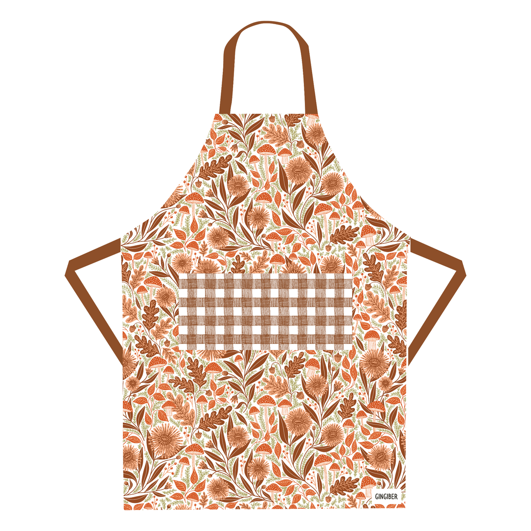 Mushroom Medley Apron - Fall Kitchen Decor