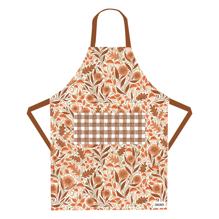 Mushroom Medley Apron - Fall Kitchen Decor