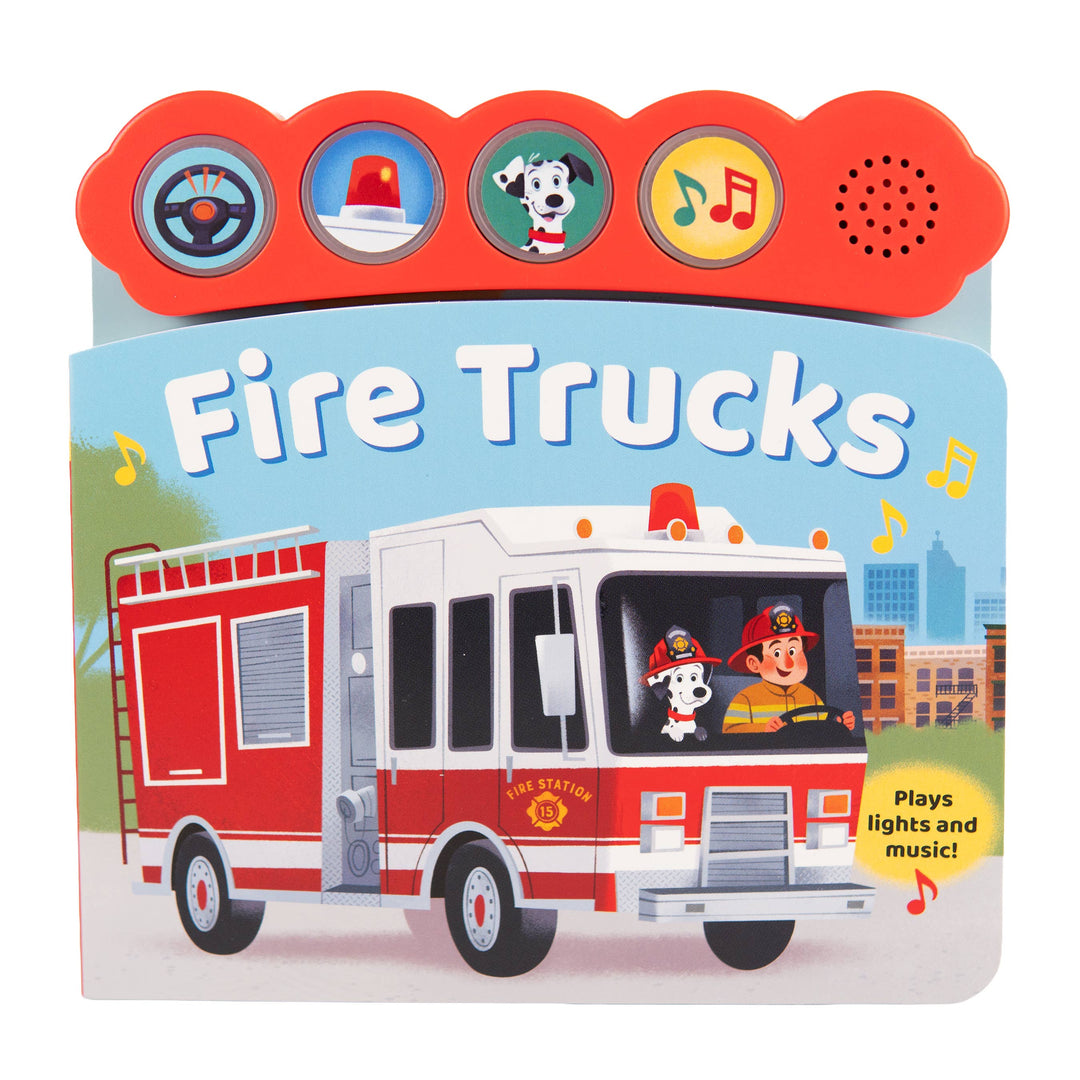 Fire Trucks 4-Button Light-Up Sound Book