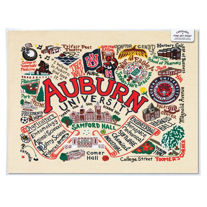 Collegiate Art Prints From Catstudio (embroidered look) - Various Styles and Sizes
