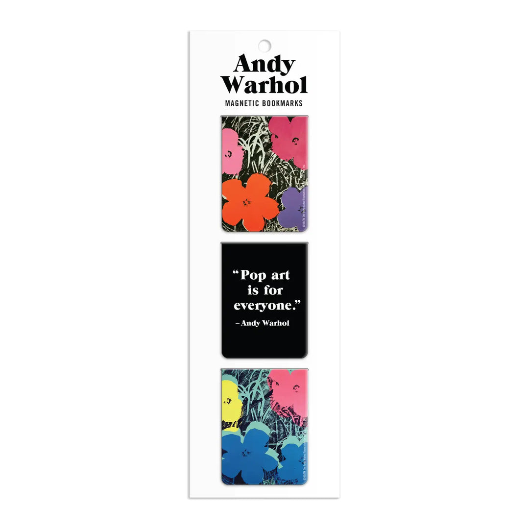 Andy Warhol Flowers Magnetic Bookmarks (Set of 3)