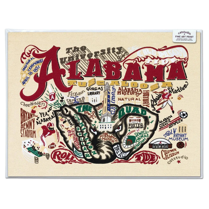 Collegiate Art Prints From Catstudio (embroidered look) - Various Styles and Sizes