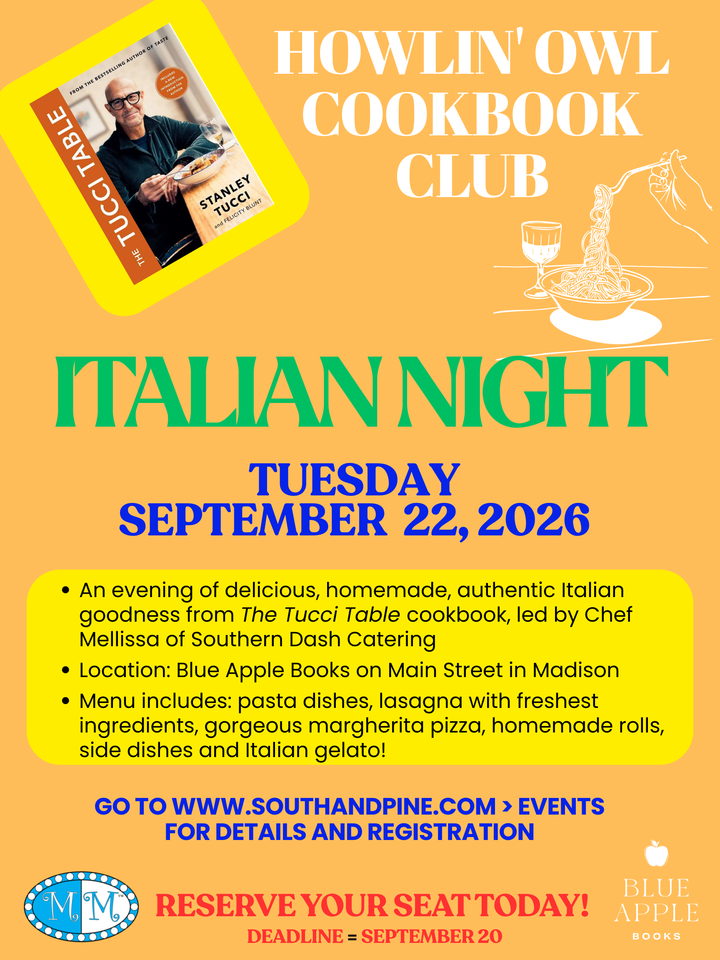 September 2026 Howlin' Owl Cookbook Club Workshop- "Italian Night"