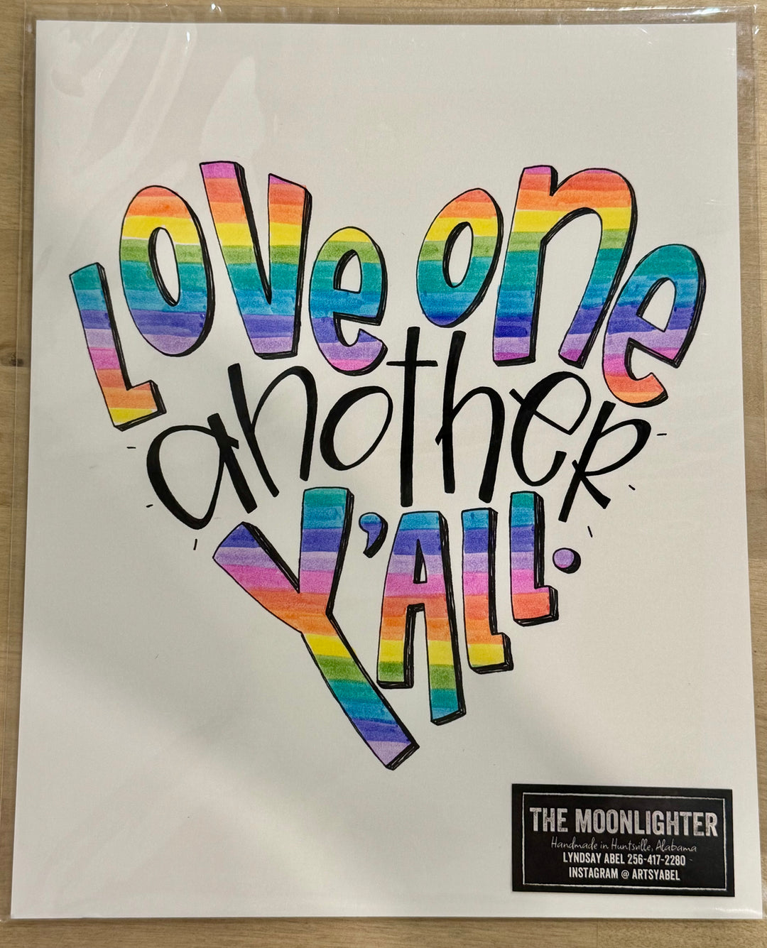 Love One Another Y'all 8" x 10" print