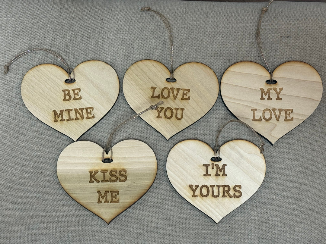 Valentine Wooden Ornaments - Various Designs