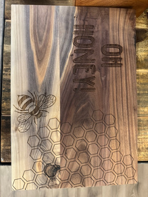 Laser Engraved Walnut Cutting Boards - Locally Made