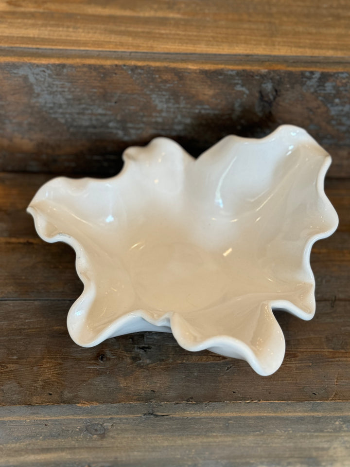 White Frilly freeform bowl