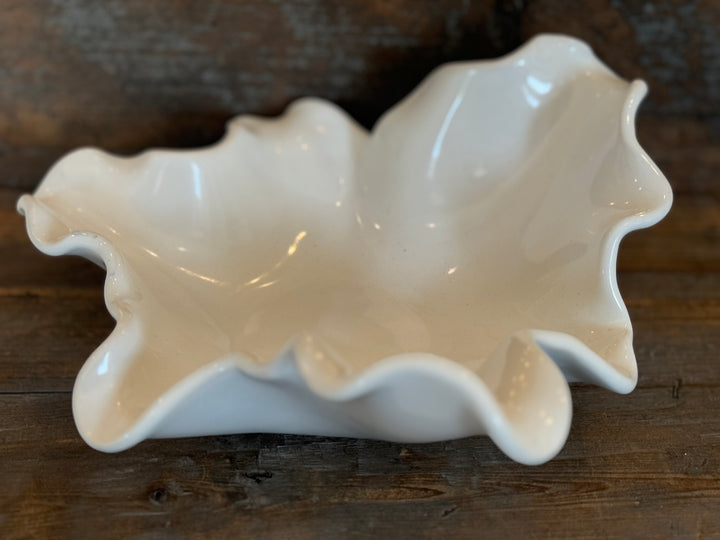 White Frilly freeform bowl