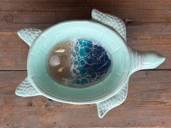 Turtle-Shaped Trinket Dish (5.5"x7") - Two Colors Available