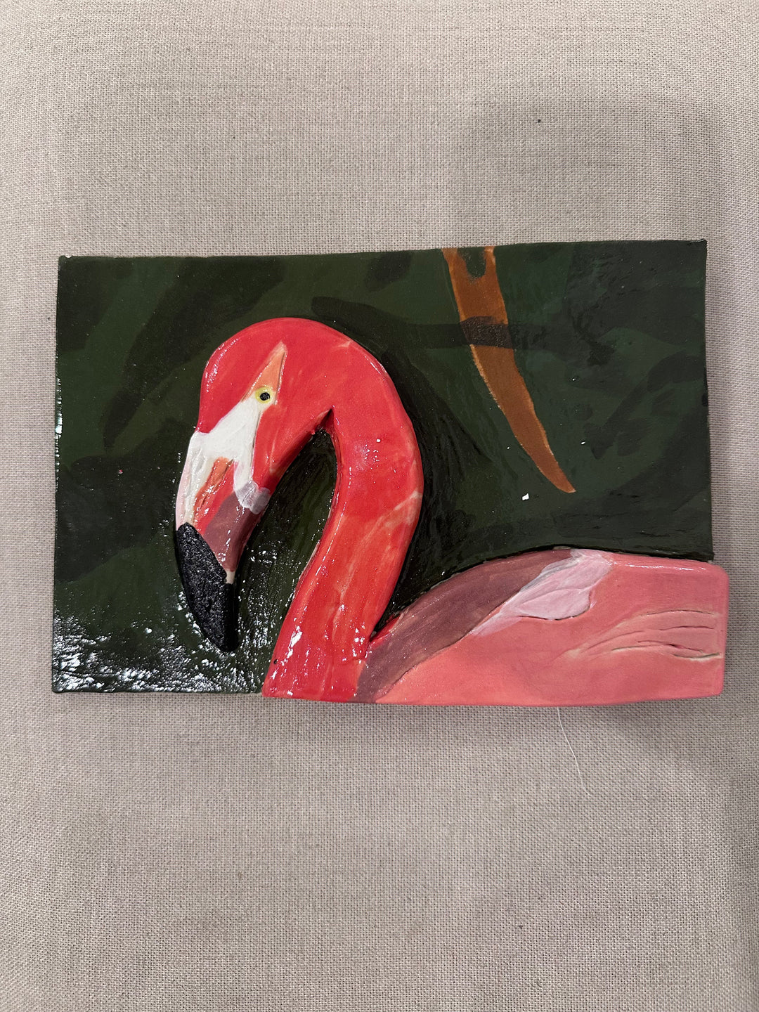 Clay Portrait Flamingo - Kaelson Art Pottery