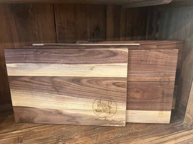 Laser-Engraved Walnut Cutting Boards - Locally Made (Various Styles)