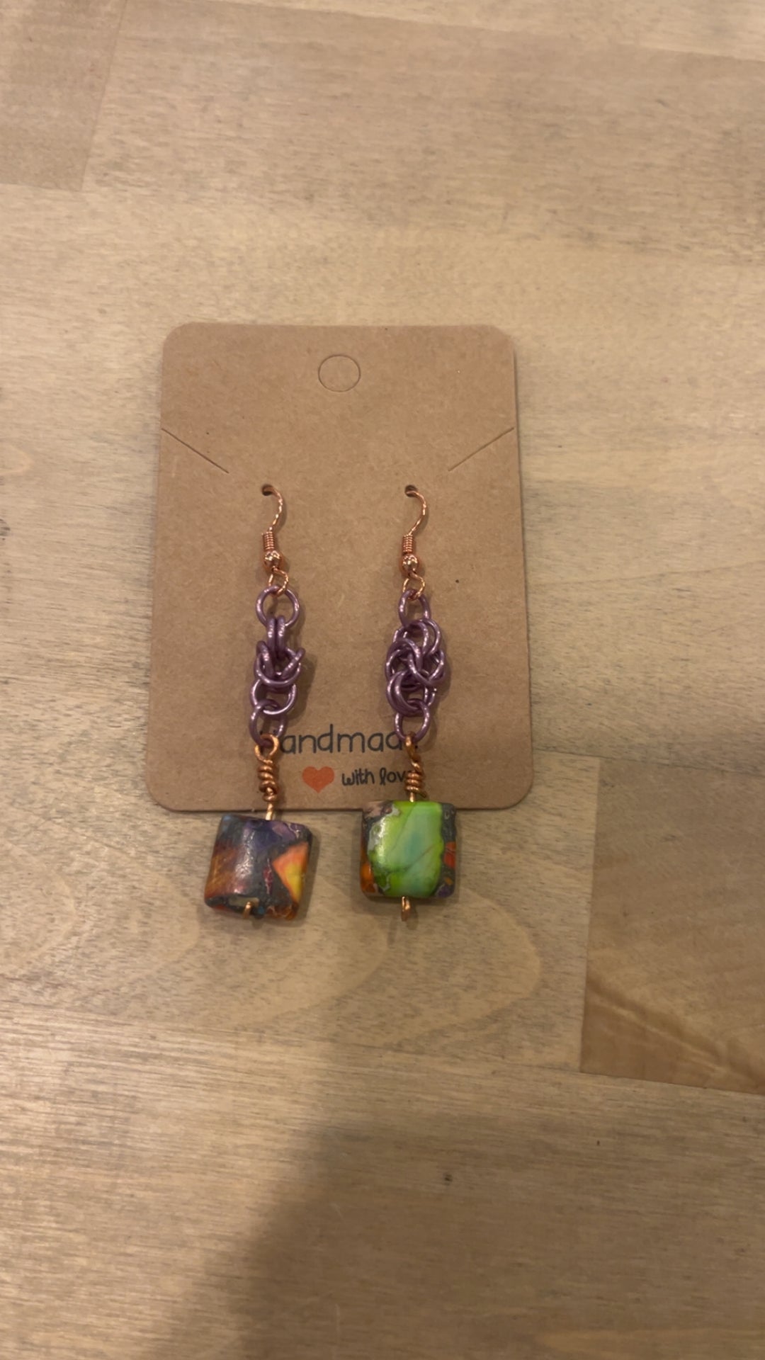 Copper/Purple Earrings by Becky R.