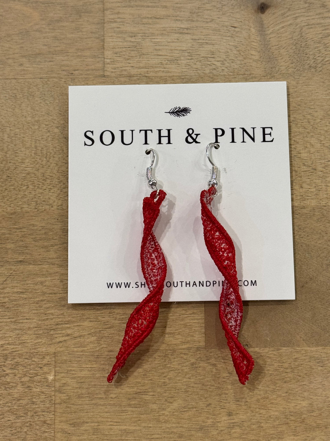 Red Twist Earrings