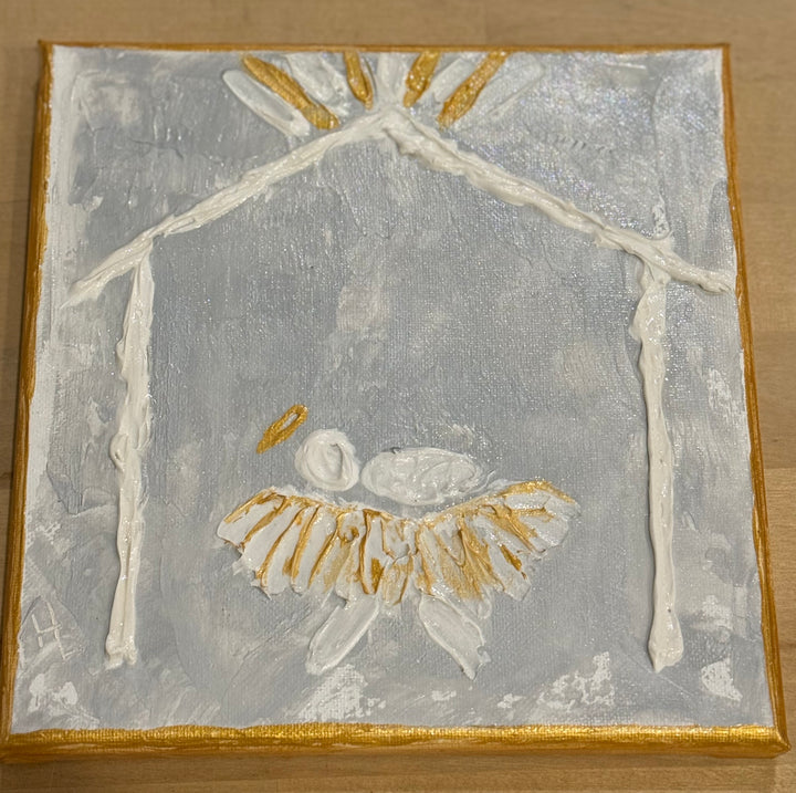 8"x8" Manger Scene - Acrylic on Canvas