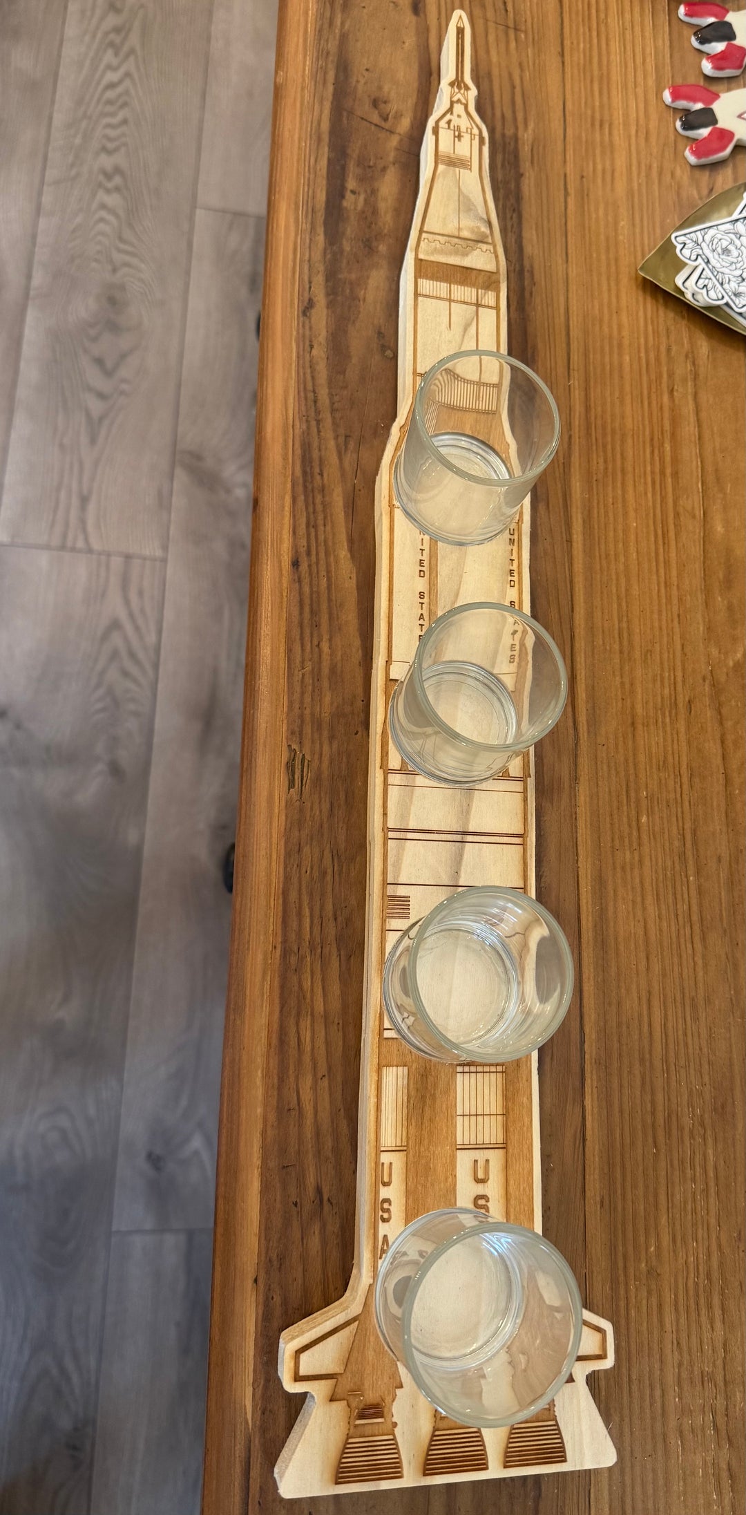 Saturn V Engraved Whiskey Flight