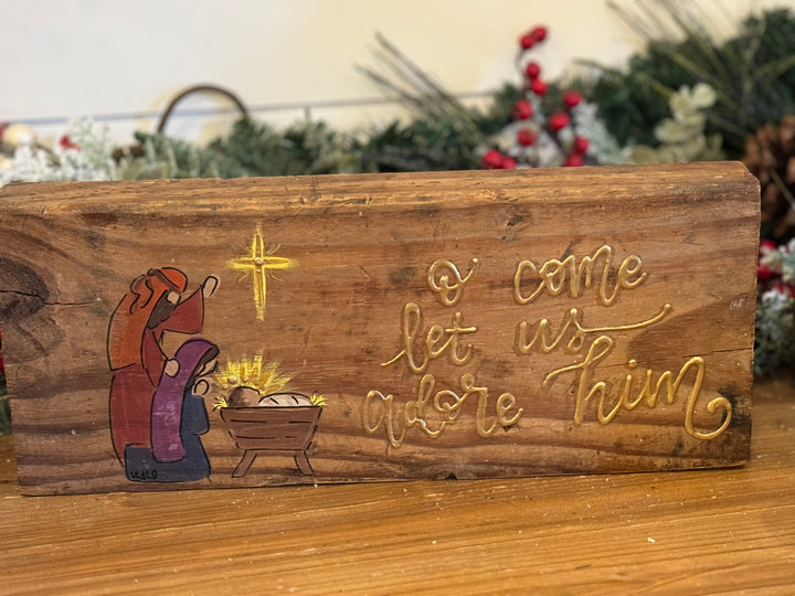 Wood Nativity Paintings by The Moonlighter Art