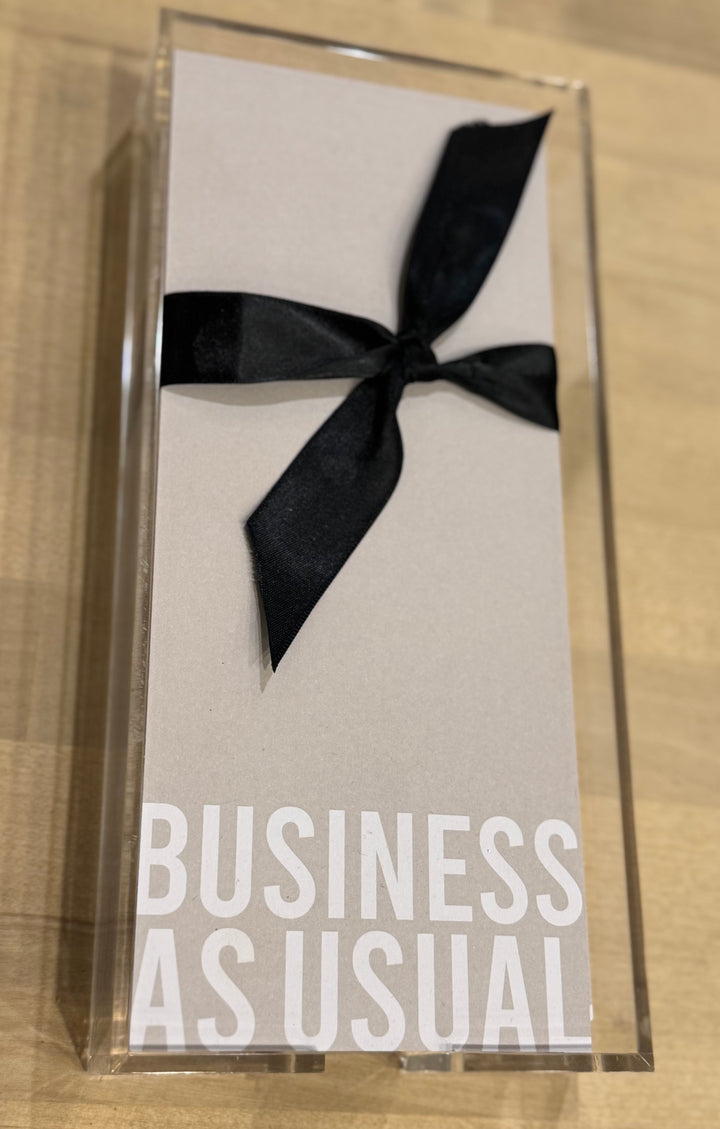 Acrylic Stationery Holder w/engraving and heavy duty note cards