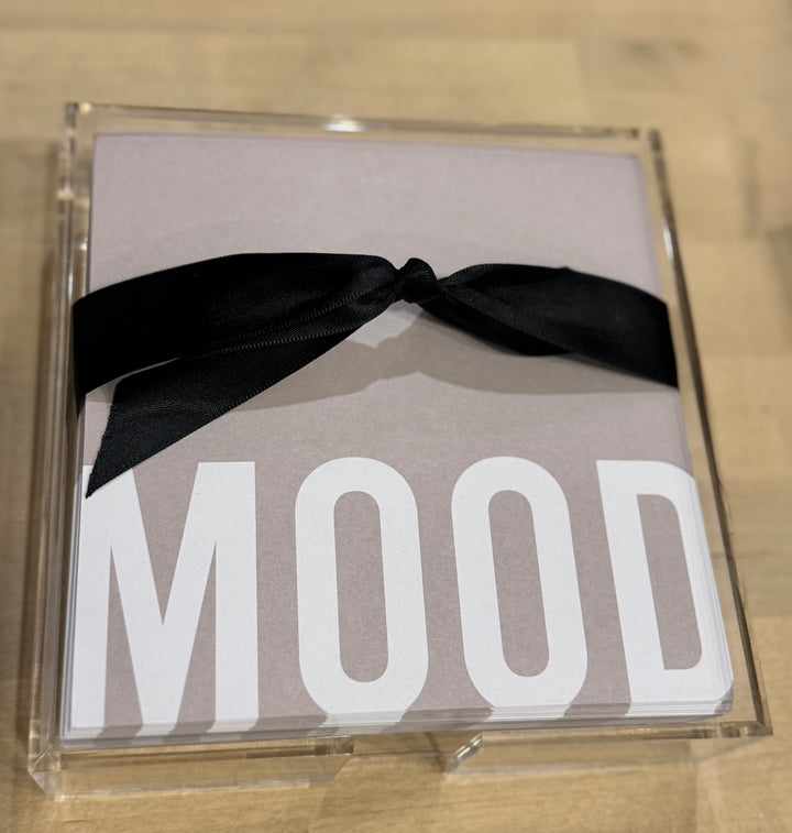 Acrylic Stationery Holder w/engraving and heavy duty note cards