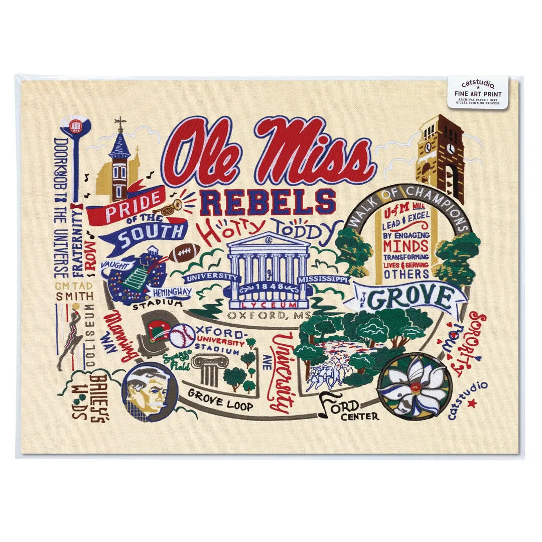 Collegiate Art Prints From Catstudio (embroidered look) - Various Styles and Sizes