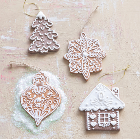 Clay Dough Gingerbread Cookie Ornament - 4 Styles