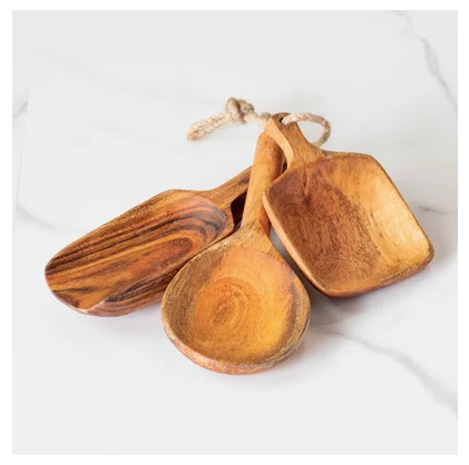 Wood Serving Scoops - 3 sizes