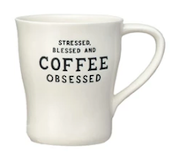 Stoneware Mug with Coffee Saying - 6 Styles