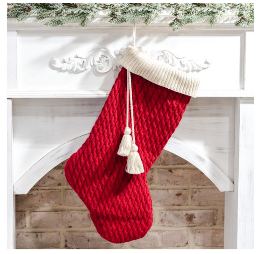 Red Knit Stocking w/Tassel