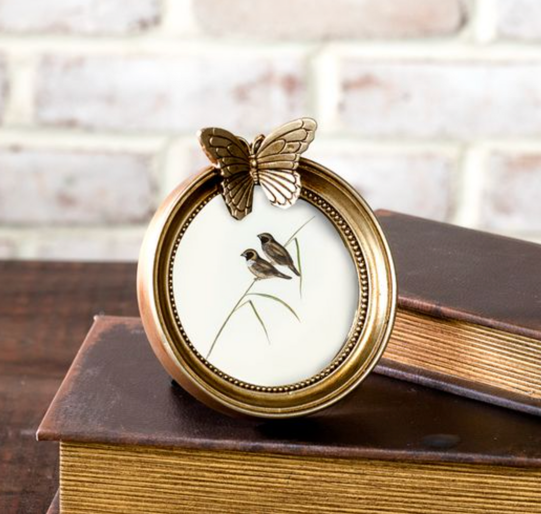 Antique Gold Butterfly Photo Frame