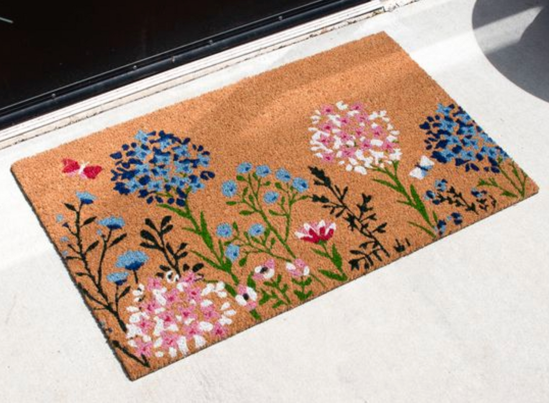 Garden Flowers Coir Door Mat