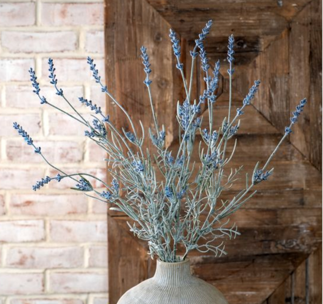 25" Flocked Lavender Bunch