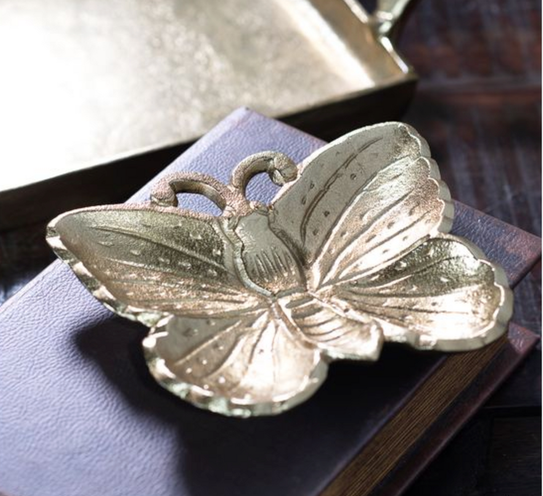 Gold Metal Butterfly Dish