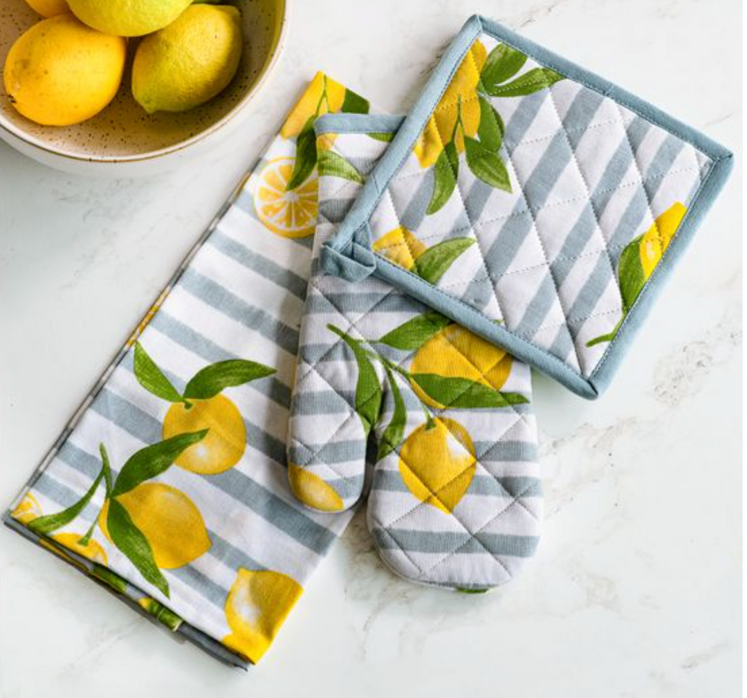 Lemon Potholder and Towel Set