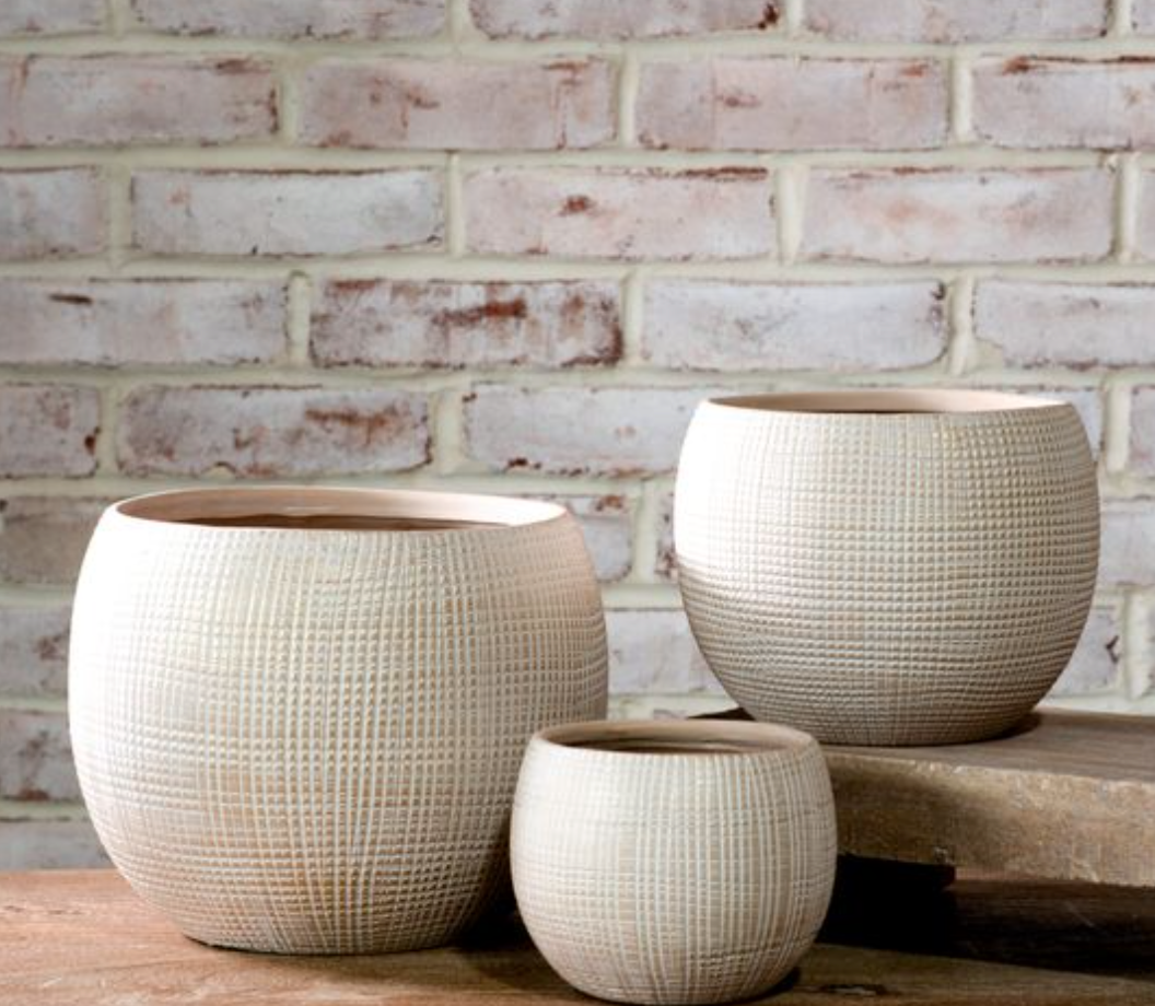 Round Check Design Planters (3 Sizes)