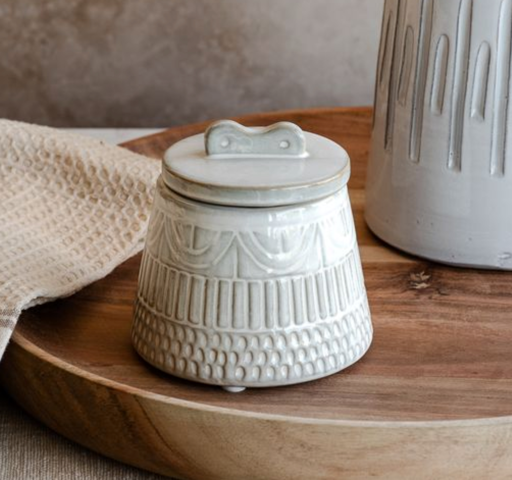 Ceramic Mini Canister w/Lid