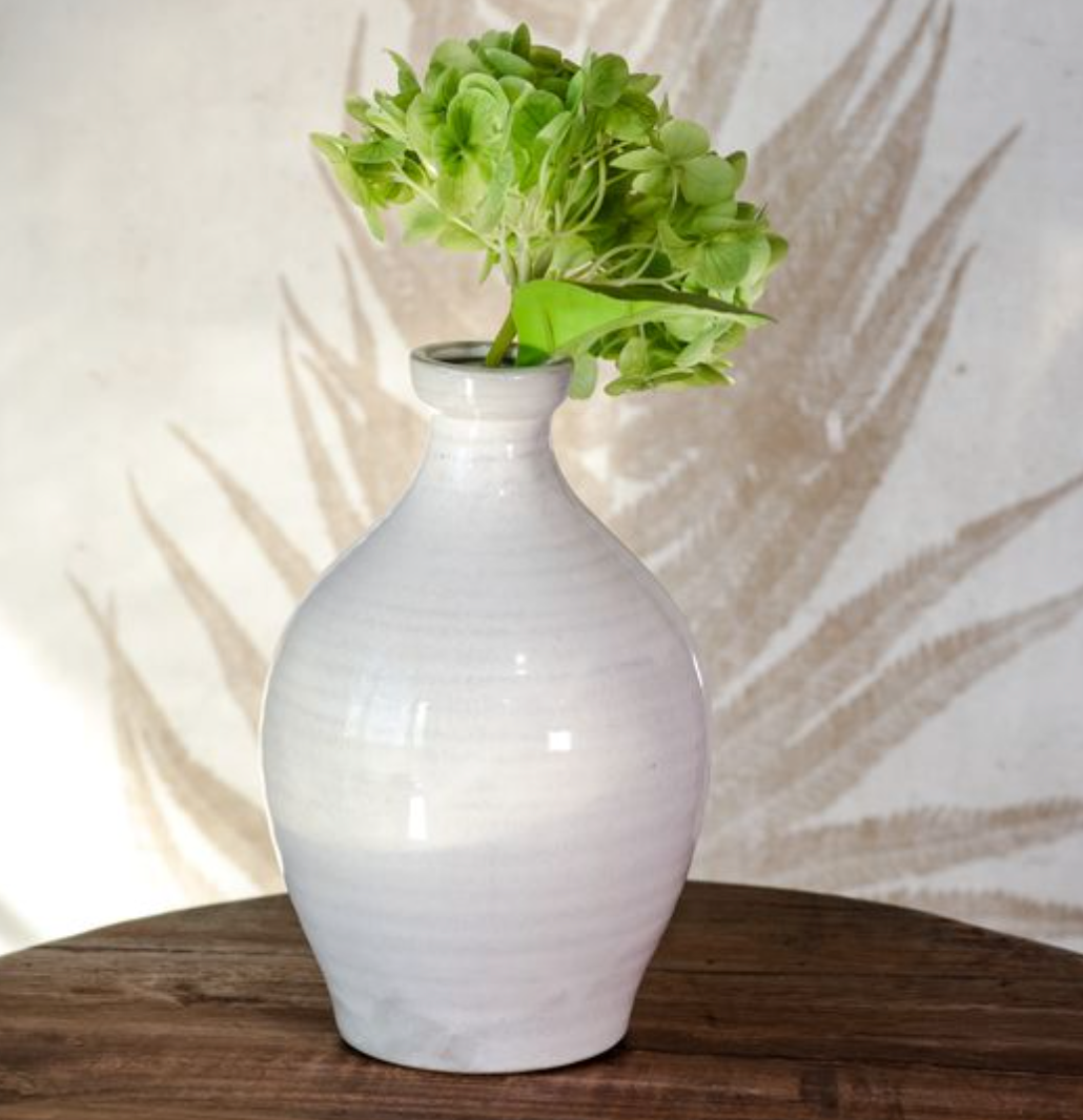 White Teardrop Ceramic Vase