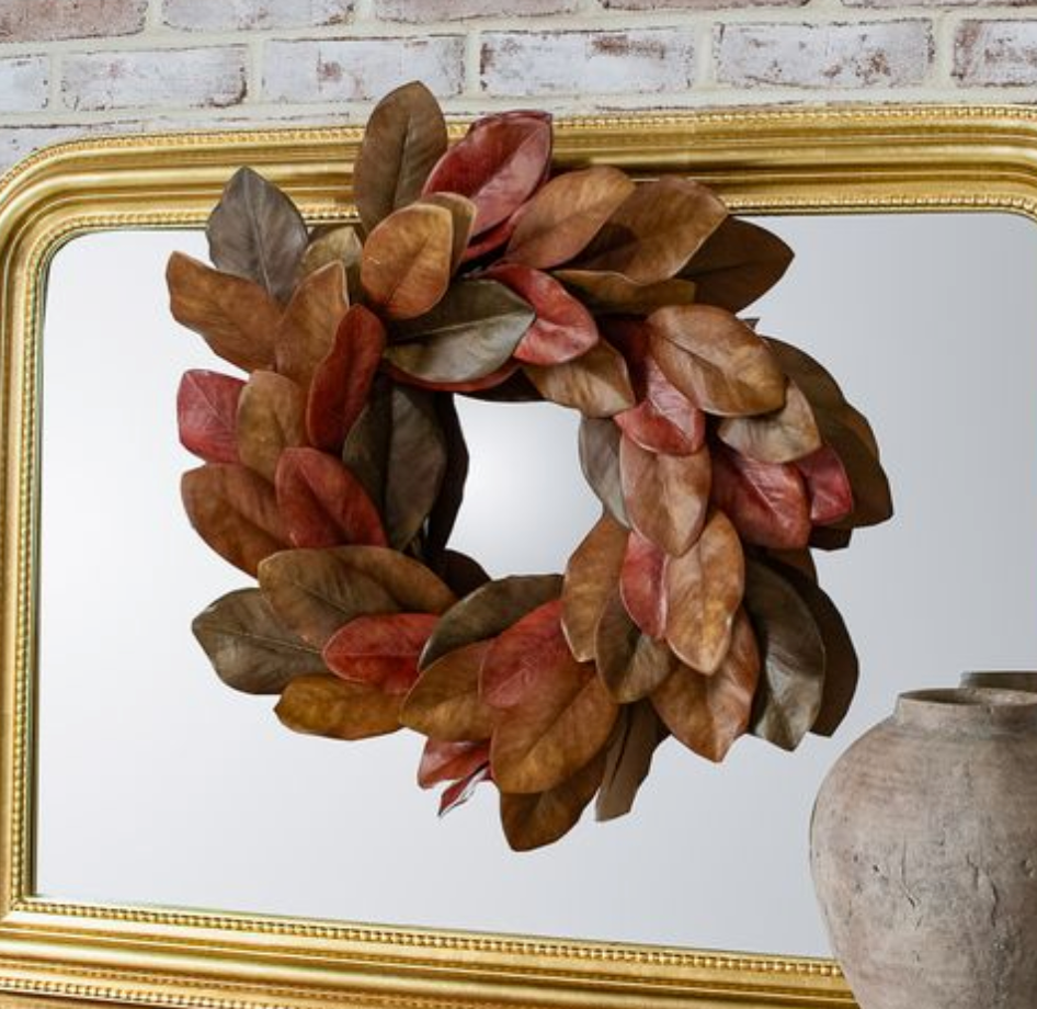 Brown Magnolia Wreath
